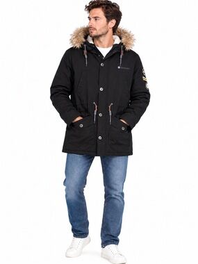NWT! Lambretta Black Sherpa Lined Faux Fur Hooded Parka Men’s Size 3XL